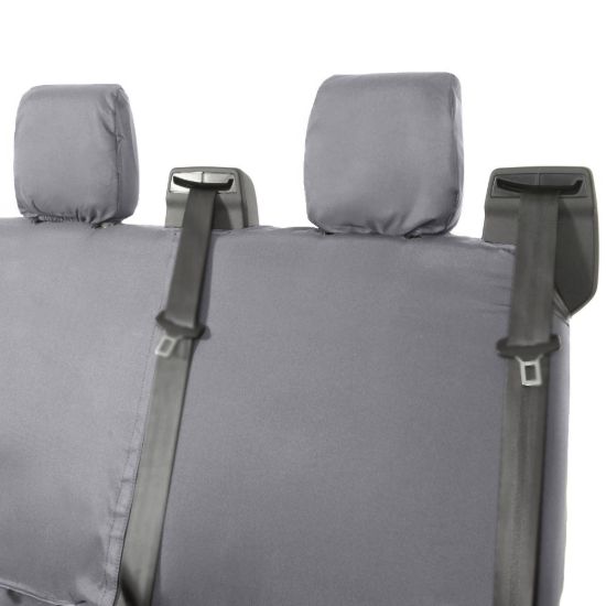 Picture of UK Custom Covers Ford Transit Custom Seat Covers Cotton-Backed PU (2023+) - Rear / Grey | SC131G