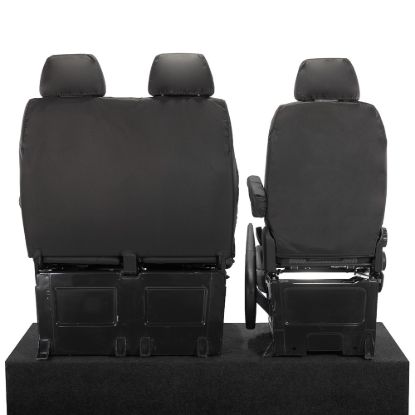 Picture of UK Custom Covers Mercedes Sprinter Front Seat Covers Cotton-Backed PU (2006-2018) - Black | SC132B