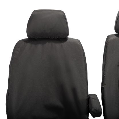 Picture of UK Custom Covers Mercedes Sprinter Front Seat Covers Cotton-Backed PU (2006-2018) - Black | SC132B
