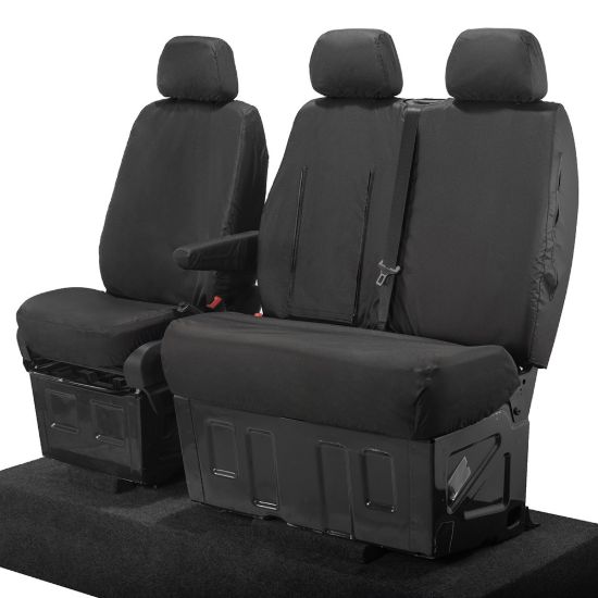 Picture of UK Custom Covers Mercedes Sprinter Front Seat Covers Cotton-Backed PU (2006-2018) - Black | SC132B