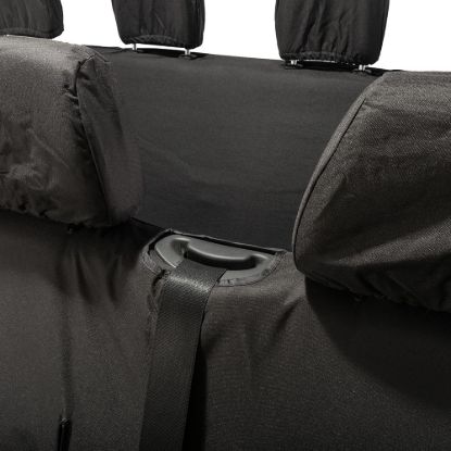 Picture of UK Custom Covers VW Crafter Cotton-Backed Front & Rear Seat Covers (2006-2017) Black - Front Single/Double With Pull Down Tray | SC132B-416B