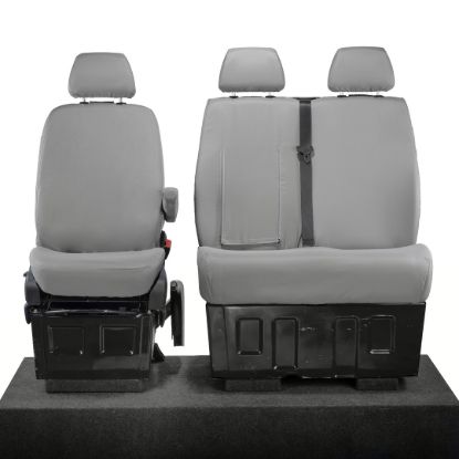 UK Custom Covers Mercedes Sprinter Front Seat Covers Cotton-Backed PU (2006-2018) - Grey