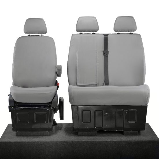 UK Custom Covers Mercedes Sprinter Front Seat Covers Cotton-Backed PU (2006-2018) - Grey