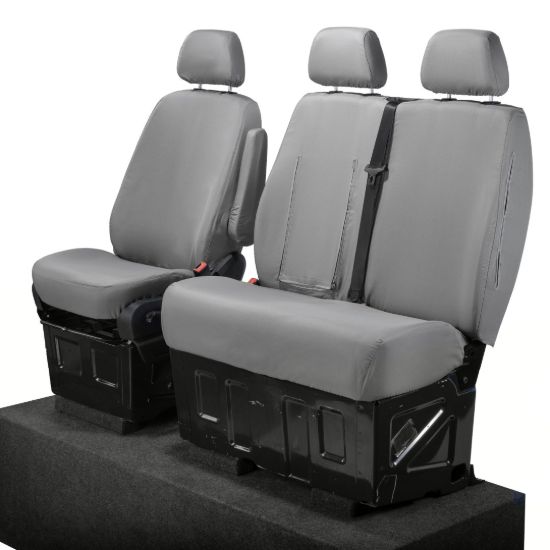 Picture of UK Custom Covers Mercedes Sprinter Front Seat Covers Cotton-Backed PU (2006-2018) - Grey | SC132G