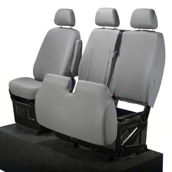 Picture of UK Custom Covers Mercedes Sprinter Front Seat Covers Cotton-Backed PU (2006-2018) - Grey | SC132G