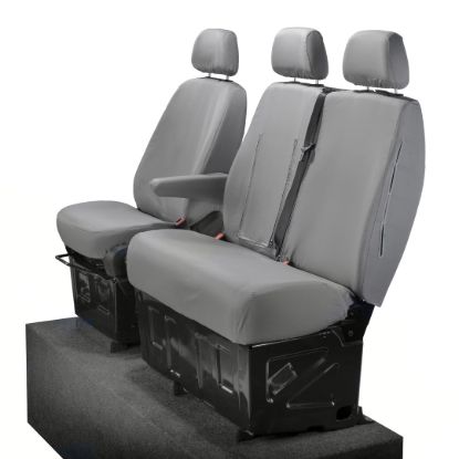 Picture of UK Custom Covers Mercedes Sprinter Front Seat Covers Cotton-Backed PU (2006-2018) - Grey | SC132G