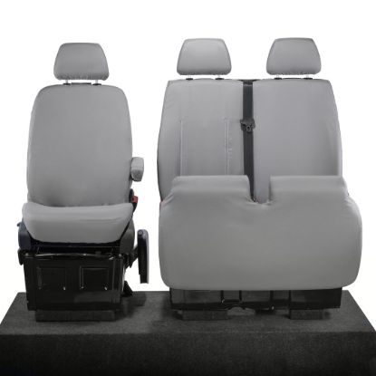 Picture of UK Custom Covers Mercedes Sprinter Front Seat Covers Cotton-Backed PU (2006-2018) - Grey | SC132G