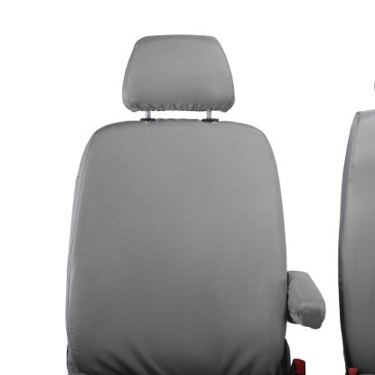 Picture of UK Custom Covers Mercedes Sprinter Front Seat Covers Cotton-Backed PU (2006-2018) - Grey | SC132G
