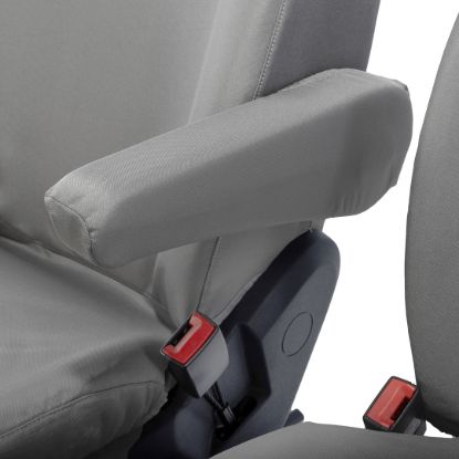 Picture of UK Custom Covers VW Crafter Cotton-Backed Front Seat Covers (2006-2017) Grey - Single/Double With Pull Down Tray | SC132G