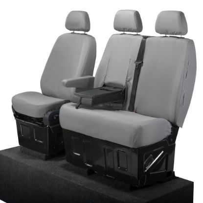 Picture of UK Custom Covers VW Crafter Cotton-Backed Front Seat Covers (2006-2017) Grey - Single/Double With Pull Down Tray | SC132G