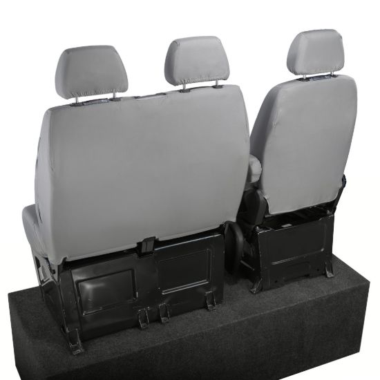 Picture of UK Custom Covers VW Crafter Cotton-Backed Front Seat Covers (2006-2017) Grey - Single/Double With Pull Down Tray | SC132G