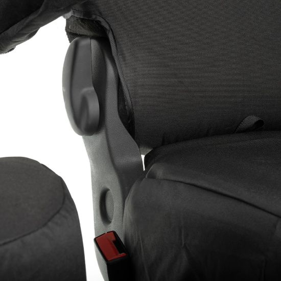Picture of UK Custom Covers Fiat Talento Front Seat Covers Cotton-Backed (2016 Onwards) Black - Single/Double Split Passenger Base WITH Folding Middle Seat | SC147B