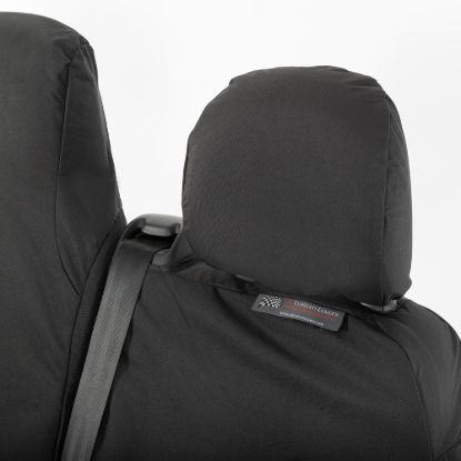 Picture of UK Custom Covers Fiat Talento Front Seat Covers Cotton-Backed (2016 Onwards) Black - Single/Double Split Passenger Base WITH Folding Middle Seat | SC147B