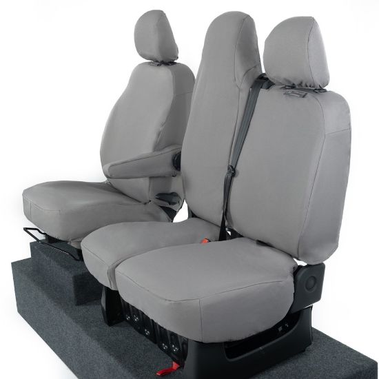 Picture of UK Custom Covers Fiat Talento Front Seat Covers Cotton-Backed (2016 Onwards) Grey - Single/Double Split Passenger Base WITH Folding Middle Seat | SC147G
