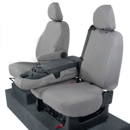 Picture of UK Custom Covers Fiat Talento Front Seat Covers Cotton-Backed (2016 Onwards) Grey - Single/Double Split Passenger Base WITH Folding Middle Seat | SC147G