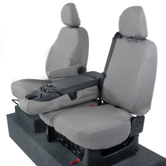 Picture of UK Custom Covers Fiat Talento Front Seat Covers Cotton-Backed (2016 Onwards) Grey - Single/Double Split Passenger Base WITH Folding Middle Seat | SC147G