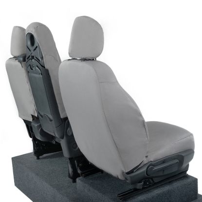 Picture of UK Custom Covers Fiat Talento Front Seat Covers Cotton-Backed (2016 Onwards) Grey - Single/Double Split Passenger Base WITH Folding Middle Seat | SC147G
