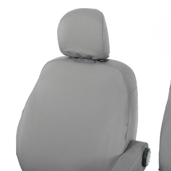 Picture of UK Custom Covers Fiat Talento Front Seat Covers Cotton-Backed (2016 Onwards) Grey - Single/Double Split Passenger Base WITH Folding Middle Seat | SC147G