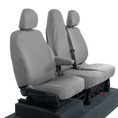 Picture of UK Custom Covers Fiat Talento Front Seat Covers Cotton-Backed (2016 Onwards) Grey - Single/Double Split Passenger Base WITH Folding Middle Seat | SC147G