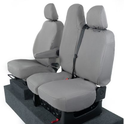 Picture of UK Custom Covers Fiat Talento Front Seat Covers Cotton-Backed (2016 Onwards) Grey - Single/Double Split Passenger Base WITH Folding Middle Seat | SC147G