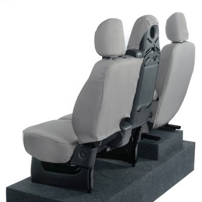 Picture of UK Custom Covers Fiat Talento Front Seat Covers Cotton-Backed (2016 Onwards) Grey - Single/Double Split Passenger Base WITH Folding Middle Seat | SC147G