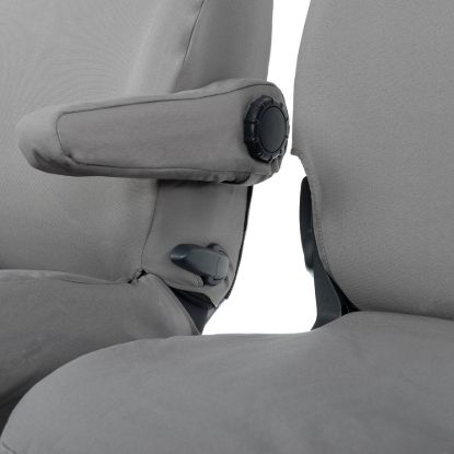 Picture of UK Custom Covers Fiat Talento Front Seat Covers Cotton-Backed (2016 Onwards) Grey - Single/Double Split Passenger Base WITH Folding Middle Seat | SC147G