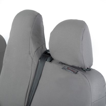 Picture of UK Custom Covers Fiat Talento Front Seat Covers Cotton-Backed (2016 Onwards) Grey - Single/Double Split Passenger Base WITH Folding Middle Seat | SC147G