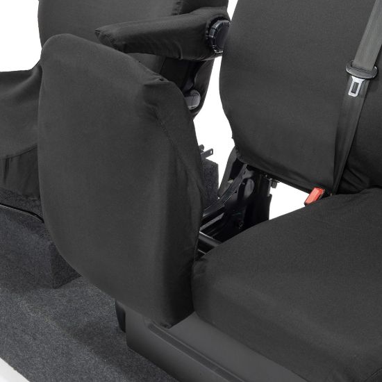 Picture of UK Custom Covers Vauxhall Vivaro Seat Covers Cotton-Backed PU (2014-2019) - Front Single/Double Split Passenger Base NO Folding Middle Seat | SC188B