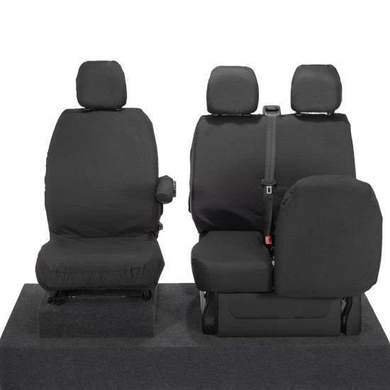 Picture of UK Custom Covers Fiat Talento SX Front Seat Covers Cotton-Backed (2016 Onwards) - Single/Double Split Passenger Base NO Folding Middle Seat | SC188B