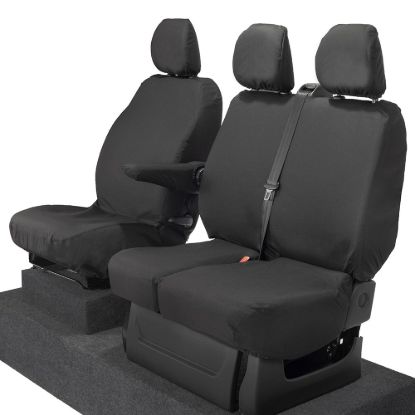 Picture of UK Custom Covers Fiat Talento SX Front Seat Covers Cotton-Backed (2016 Onwards) - Single/Double Split Passenger Base NO Folding Middle Seat | SC188B