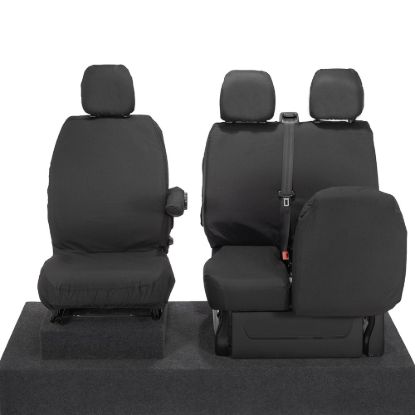 Picture of UK Custom Covers Fiat Talento Front Seat Covers Cotton-Backed (2016 Onwards) - Single/Double Split Passenger Base NO Folding Middle Seat | SC188B