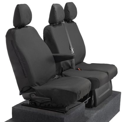 Picture of UK Custom Covers Fiat Talento SX Front Seat Covers Cotton-Backed (2016 Onwards) - Single/Double Split Passenger Base NO Folding Middle Seat | SC188B