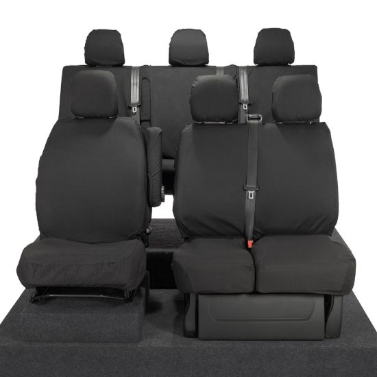 Picture of UK Custom Covers Fiat Talento Front & Rear Seat Covers Cotton-Backed (2016 Onwards) - Front Single/Double Split Passenger Base NO Folding Middle Seat | SC188B-189B