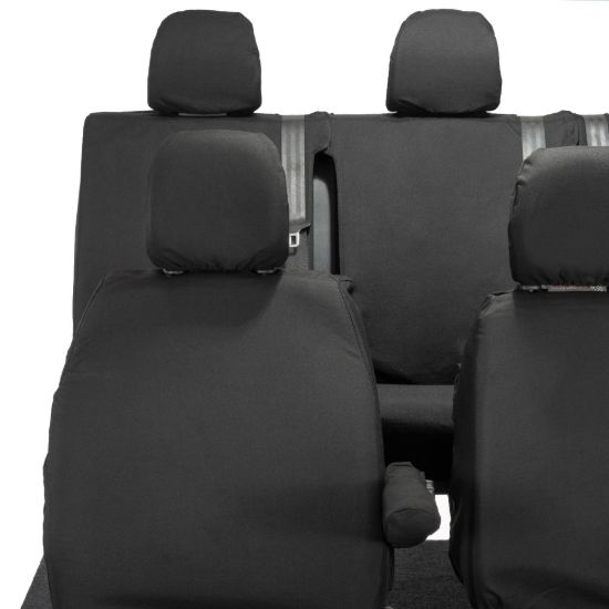 Picture of UK Custom Covers Fiat Talento Front & Rear Seat Covers Cotton-Backed (2016 Onwards) - Front Single/Double Split Passenger Base NO Folding Middle Seat | SC188B-189B