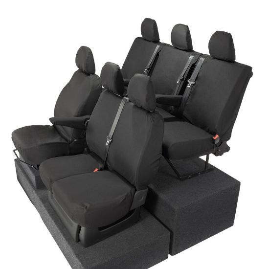 Picture of UK Custom Covers Fiat Talento Front & Rear Seat Covers Cotton-Backed (2016 Onwards) - Front Single/Double Split Passenger Base NO Folding Middle Seat | SC188B-189B