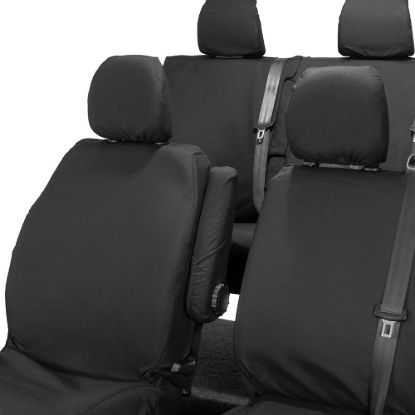 Picture of UK Custom Covers Fiat Talento Front & Rear Seat Covers Cotton-Backed (2016 Onwards) - Front Single/Double Split Passenger Base NO Folding Middle Seat | SC188B-189B