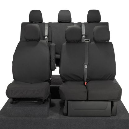 Picture of UK Custom Covers Fiat Talento Front & Rear Seat Covers Cotton-Backed (2016 Onwards) - Front Single/Double Split Passenger Base NO Folding Middle Seat | SC188B-189B