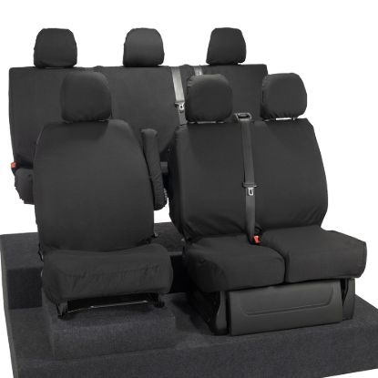 Picture of UK Custom Covers Fiat Talento Front & Rear Seat Covers Cotton-Backed (2016 Onwards) - Front Single/Double Split Passenger Base NO Folding Middle Seat | SC188B-189B