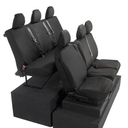 Picture of UK Custom Covers Fiat Talento Front & Rear Seat Covers Cotton-Backed (2016 Onwards) - Front Single/Double Split Passenger Base NO Folding Middle Seat | SC188B-189B