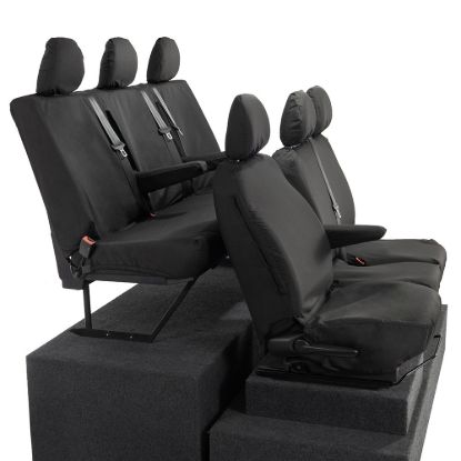 Picture of UK Custom Covers Fiat Talento Front & Rear Seat Covers Cotton-Backed (2016 Onwards) - Front Single/Double Split Passenger Base NO Folding Middle Seat | SC188B-189B