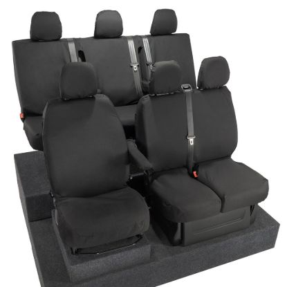 Picture of UK Custom Covers Fiat Talento Front & Rear Seat Covers Cotton-Backed (2016 Onwards) - Front Single/Double Split Passenger Base NO Folding Middle Seat | SC188B-189B