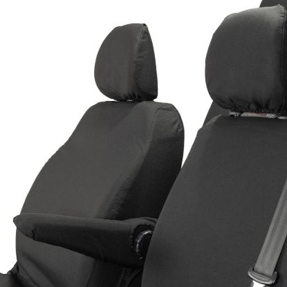 Picture of UK Custom Covers Fiat Talento Front & Rear Seat Covers Cotton-Backed (2016 Onwards) - Front Single/Double Split Passenger Base NO Folding Middle Seat | SC188B-189B
