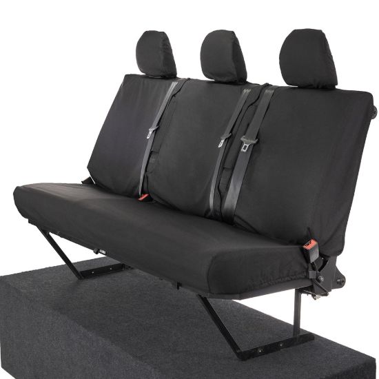 Picture of UK Custom Covers Vauxhall Vivaro Seat Covers Cotton-Backed PU (2014-2019) - Rear | SC189B