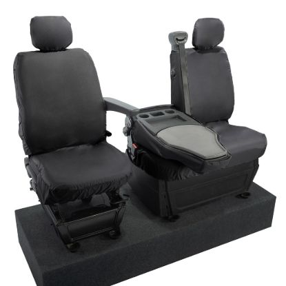 Picture of UK Custom Covers Vauxhall Movano Seat Covers Cotton-Backed PU (2010-2022) - Front With Folding Middle Seat & No Split Passenger Base | SC236B