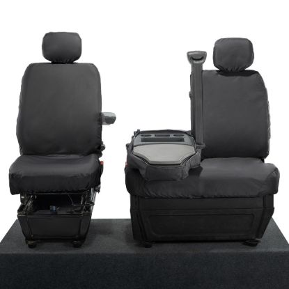 Picture of UK Custom Covers Vauxhall Movano Seat Covers Cotton-Backed PU (2010-2022) - Front With Folding Middle Seat & No Split Passenger Base | SC236B