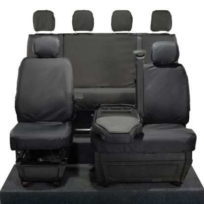 Picture of UK Custom Covers Vauxhall Movano Seat Covers Cotton-Backed PU (2010-2022) - Front & Rear With Folding Middle Seat & No Split Passenger Base | SC236B-416B
