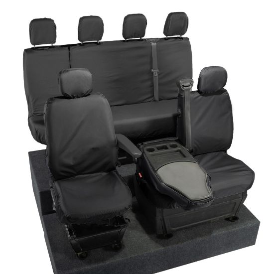 Picture of UK Custom Covers Vauxhall Movano Seat Covers Cotton-Backed PU (2010-2022) - Front & Rear With Folding Middle Seat & No Split Passenger Base | SC236B-416B