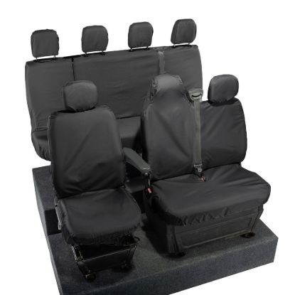Picture of UK Custom Covers Vauxhall Movano Seat Covers Cotton-Backed PU (2010-2022) - Front & Rear With Folding Middle Seat & No Split Passenger Base | SC236B-416B