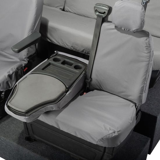 Picture of UK Custom Covers Vauxhall Movano Seat Covers Cotton-Backed PU (2010-2022) - Front & Rear With Folding Middle Seat & No Split Passenger Base - Grey | SC236G-416G