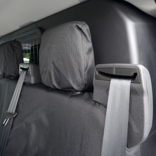 Picture of UK Custom Covers Ford Transit Custom Seat Covers Cotton-Backed PU (2013-2023) - Front & Rear (5 Seats) - Black | SC275B-131B